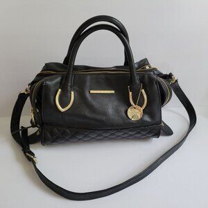Steve Madden Black Tote with Gold Hardware and Versatile Straps